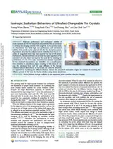 Isotropic Sodiation Behaviors of Ultrafast-Chargeable Tin Crystals