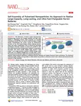 Self-Assembly of Pulverized Nanoparticles: An Approach to Realize Large-Capacity, Long-Lasting, and Ultra-Fast-Chargeable Na-Ion Batteries