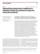 Optimal thermodynamic conditions to minimize kinetic by-products in aqueous materials synthesis