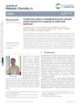Conductive carbon embedded beneath cathode active material for longevity of solid-state batteries