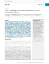 Omics-enabled understanding of electric aircraft battery electrolytes
