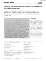 Screening and Development of Sacrificial Cathode Additives for Lithium-Ion Batteries