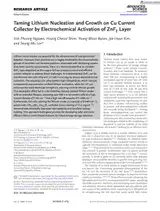 Taming Lithium Nucleation and Growth on Cu Current Collector by Electrochemical Activation of ZnF2 Layer
